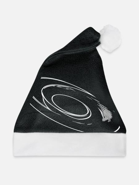 Geometrische drei Dimensionale Kreis Scheibe - Weihnachtsmütze - Schwarz/Weiß - Vorne