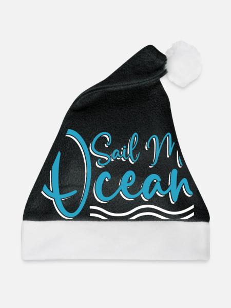 Seglen Segelboot Segler - Weihnachtsmütze - Schwarz/Weiß - Vorne