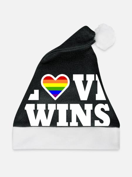 Love wins - Weihnachtsmütze - Schwarz/Weiß