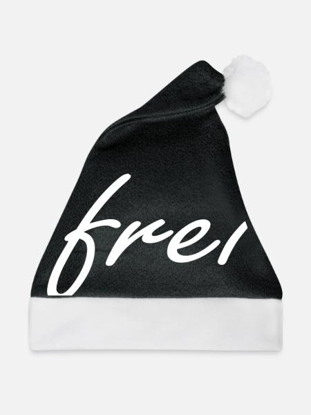 frei - frei sein - Weihnachtsmütze - Schwarz/Weiß - Vorne