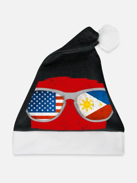 Philippinisch-amerikanische Freundschaft - Weihnachtsmütze - Schwarz/Weiß - Vorne