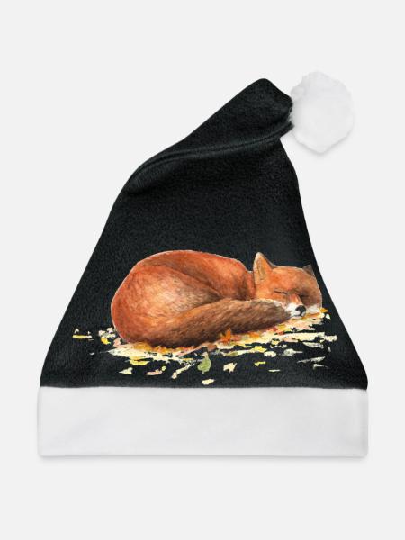 Fuchs - Weihnachtsmütze - Schwarz/Weiß