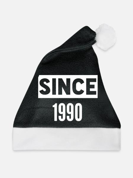 Since 1990 - Weihnachtsmütze - Schwarz/Weiß - Vorne