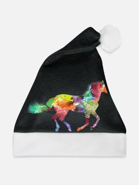 Rainbow Horse - Weihnachtsmütze - Schwarz/Weiß