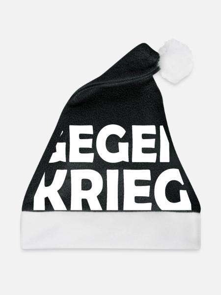 Gegen krieg - Weihnachtsmütze - Schwarz/Weiß - Vorne