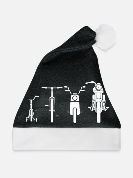 Motorrad Evolution - Geschenk - Weihnachtsmütze - Schwarz/Weiß