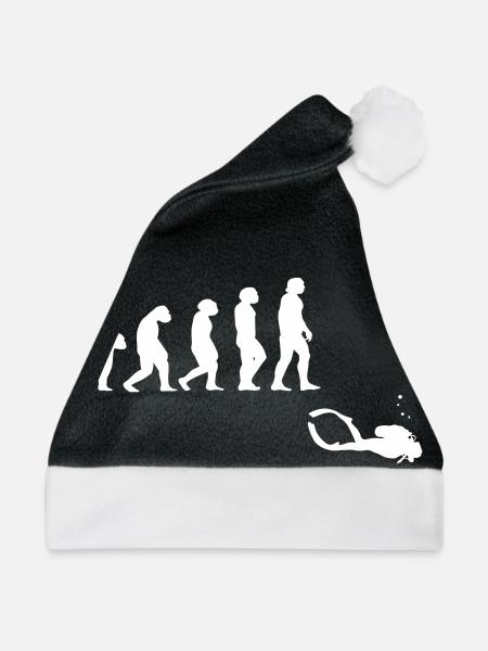 Evolution Tauchen mit Gerät - Weihnachtsmütze - Schwarz/Weiß