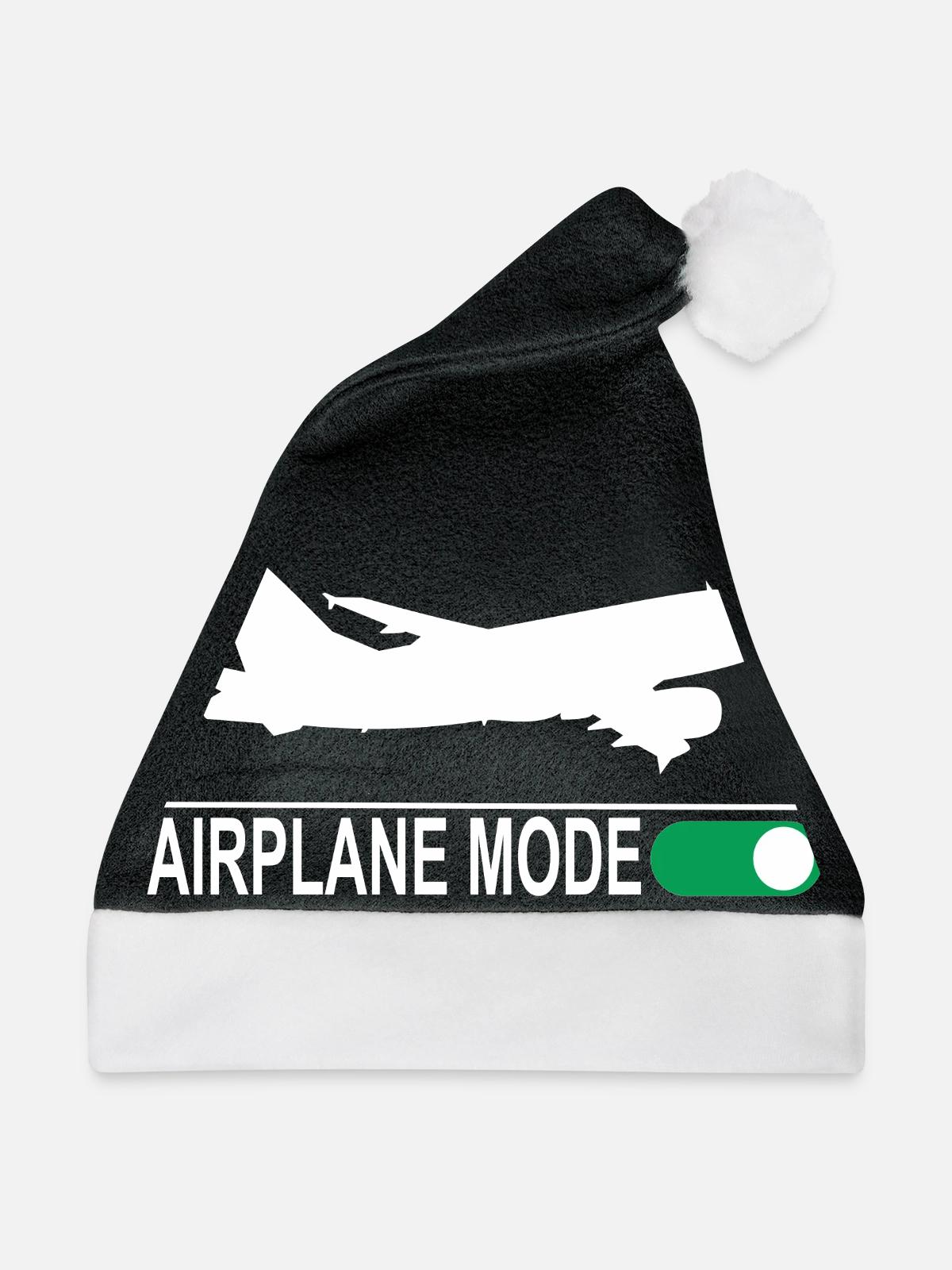 Airplane Mode - Weihnachtsmütze - Schwarz/Weiß - Vorne