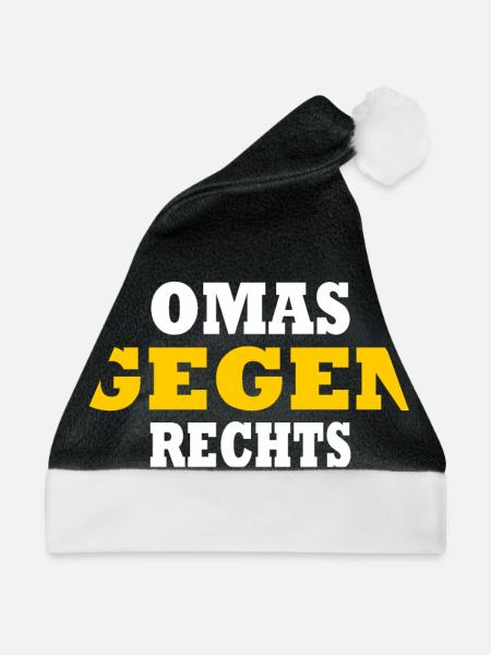 Omas gegen rechts - Weihnachtsmütze - Schwarz/Weiß - Vorne