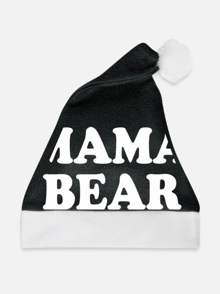 Mama bear - Weihnachtsmütze - Schwarz/Weiß - Vorne