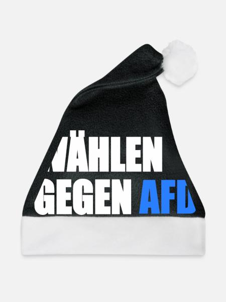 Wählen gegen afd - Weihnachtsmütze - Schwarz/Weiß - Vorne