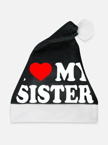 i love my sister - Weihnachtsmütze - Schwarz/Weiß - Vorne
