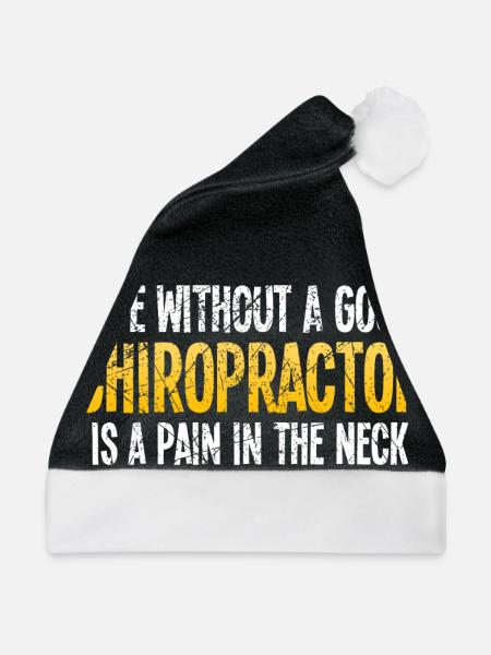 Chiropraktiker Physiotherapeut Nacken I Geschenk - Weihnachtsmütze - Schwarz/Weiß - Vorne