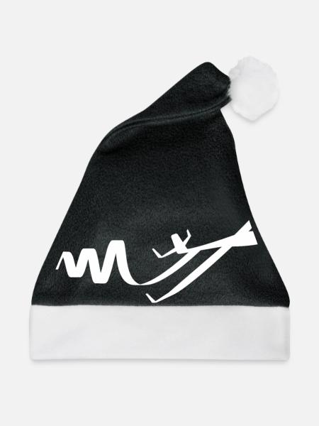 Segelflugzeug - Weihnachtsmütze - Schwarz/Weiß - Vorne