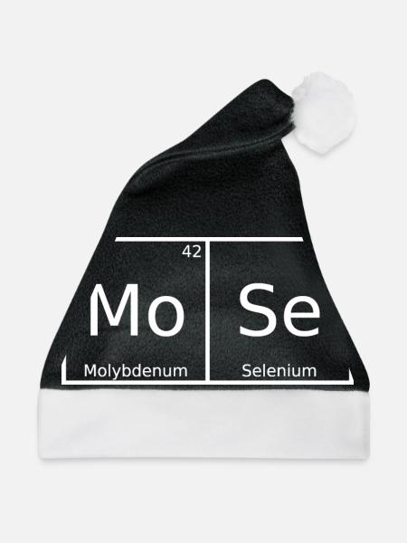 Mose Name Vorname Chemie Periodensystem Elemente - Weihnachtsmütze - Schwarz/Weiß - Vorne