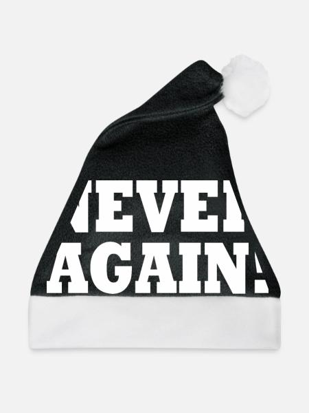 Never again - Weihnachtsmütze - Schwarz/Weiß - Vorne