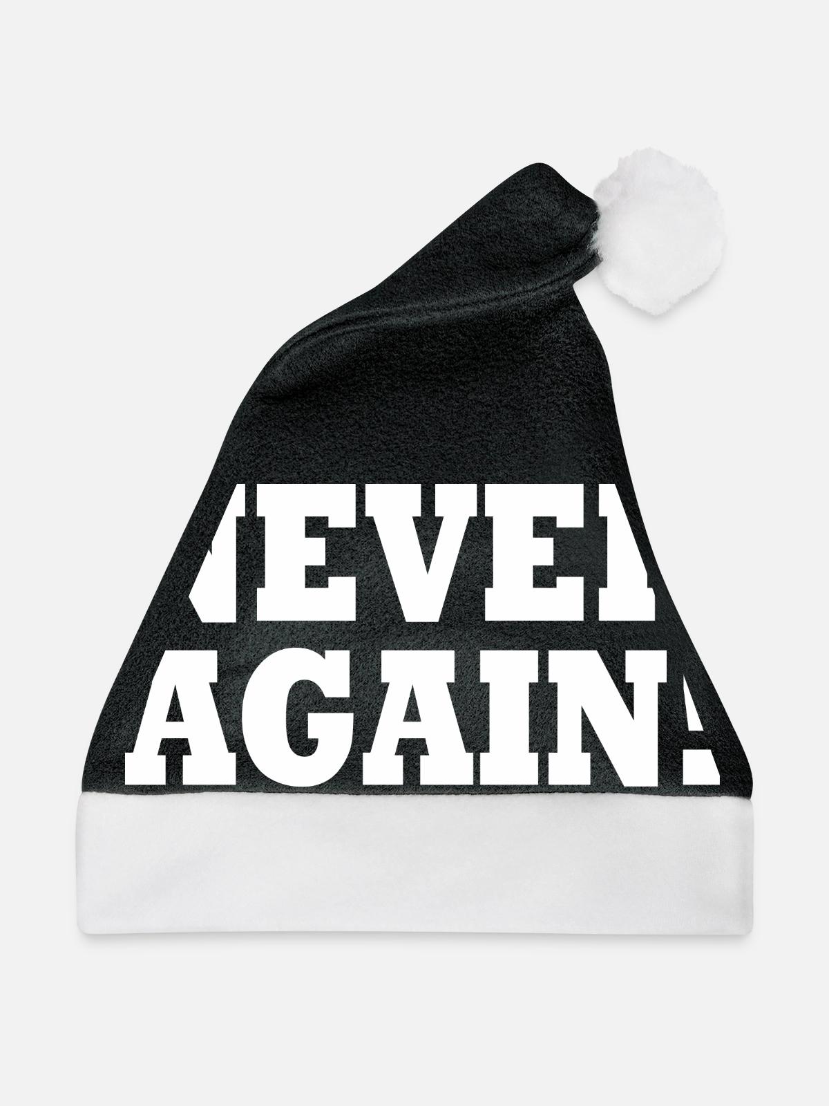 Never again - Weihnachtsmütze - Schwarz/Weiß - Vorne