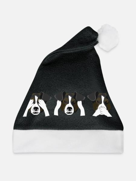 Lustiger Hunde - Weihnachtsmütze - Schwarz/Weiß