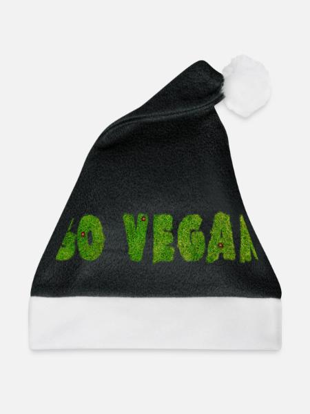 Go Vegan - Statement - Weihnachtsmütze - Schwarz/Weiß