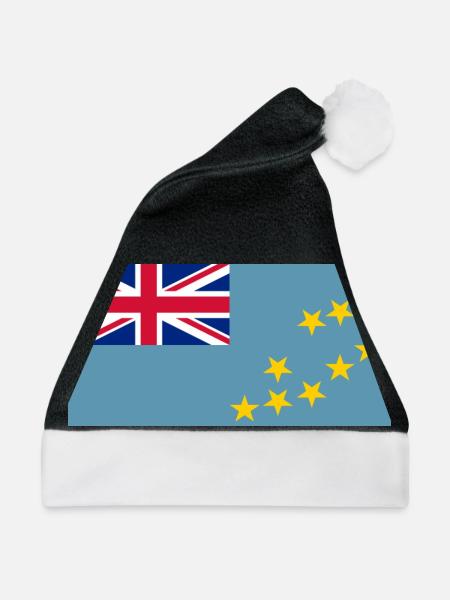 Tuvalu Flagg - Weihnachtsmütze - Schwarz/Weiß
