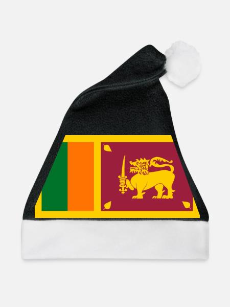 Sri Lanka Flagge - Weihnachtsmütze - Schwarz/Weiß