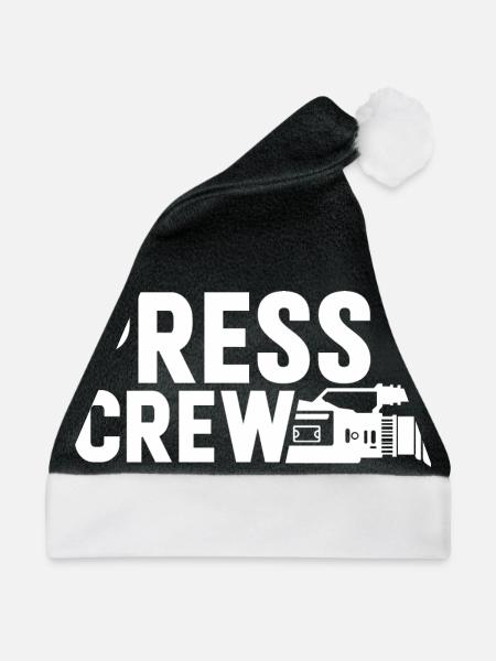 Presse Mannschaft Medien Reporter Journalist - Weihnachtsmütze - Schwarz/Weiß - Vorne