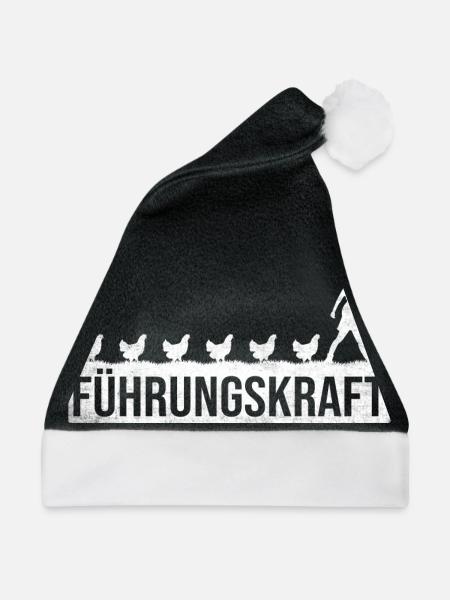 Landwirtin Bäuerin Hühner Führungskraft Geschenk - Weihnachtsmütze - Schwarz/Weiß - Vorne