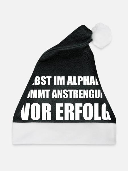 Anstrengung vor dem Erfolg - Weihnachtsmütze - Schwarz/Weiß - Vorne
