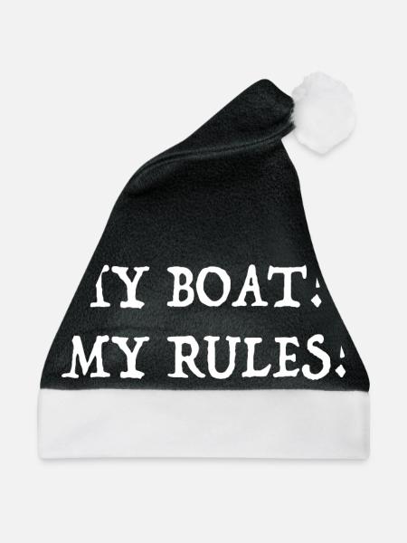 MY BOAT MY RULES - Weihnachtsmütze - Schwarz/Weiß