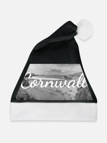 Retro Lettering at Cornwall England - Weihnachtsmütze - Schwarz/Weiß