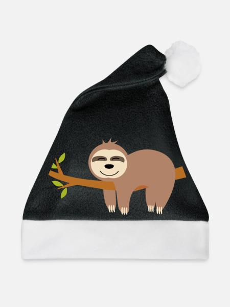 Faultier - Weihnachtsmütze - Schwarz/Weiß