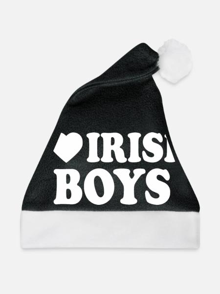 I love irish boys - Weihnachtsmütze - Schwarz/Weiß - Vorne