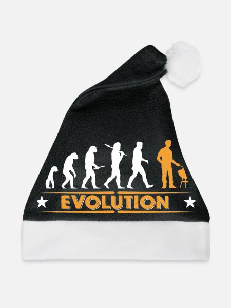 Barbecue - Grillmeister - Evolution - Weihnachtsmütze - Schwarz/Weiß