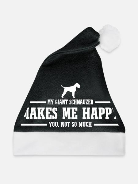 GIANT SCHNAUZER makes me happy - Weihnachtsmütze - Schwarz/Weiß
