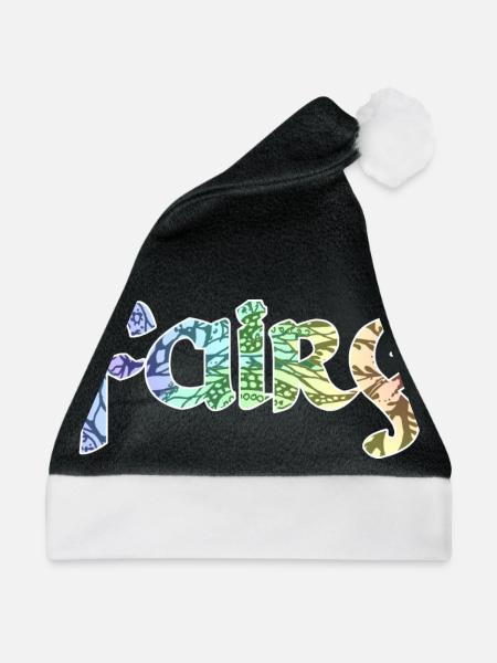 Fairy romantische Schrift - Weihnachtsmütze - Schwarz/Weiß - Vorne
