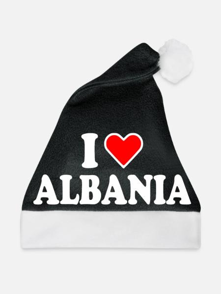 Albanien - Weihnachtsmütze - Schwarz/Weiß - Vorne