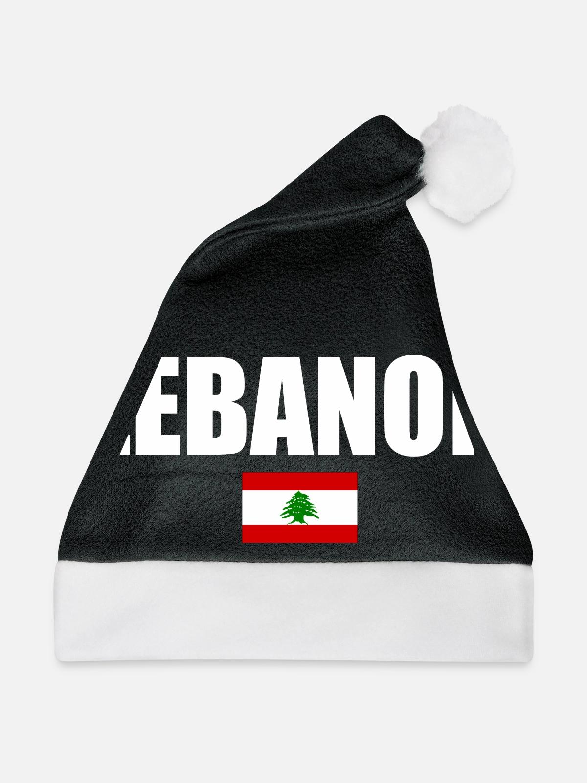 Libanon - Weihnachtsmütze - Schwarz/Weiß - Vorne