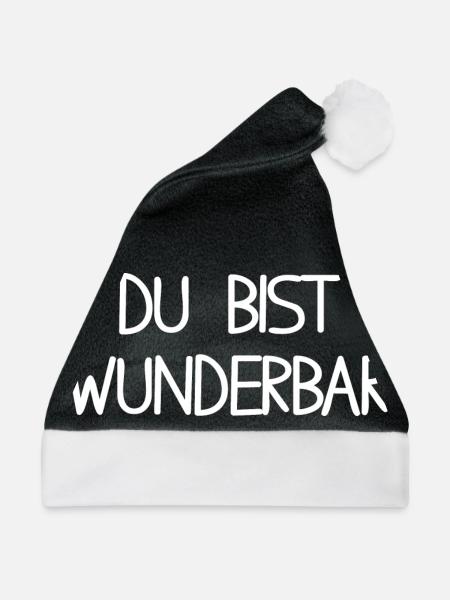 Du bist wunderbar - Weihnachtsmütze - Schwarz/Weiß - Vorne