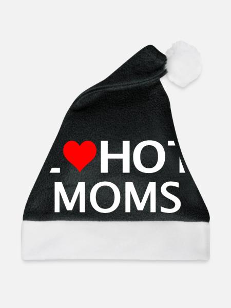 I love hot moms - Weihnachtsmütze - Schwarz/Weiß