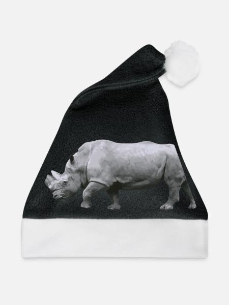 Rhinozeros - Weihnachtsmütze - Schwarz/Weiß