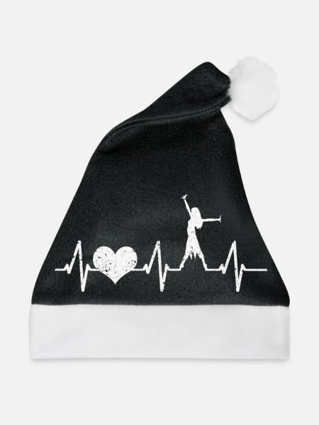 Mein Herz Schlägt Für Das Tanzen Herzschlag Tanz - Weihnachtsmütze - Schwarz/Weiß - Vorne