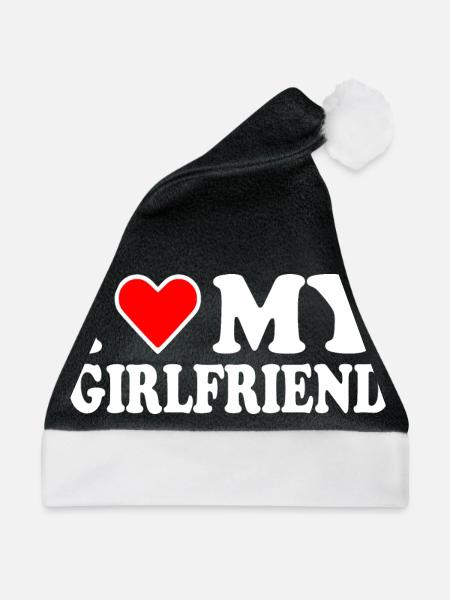 I love my girlfriend - Weihnachtsmütze - Schwarz/Weiß - Vorne