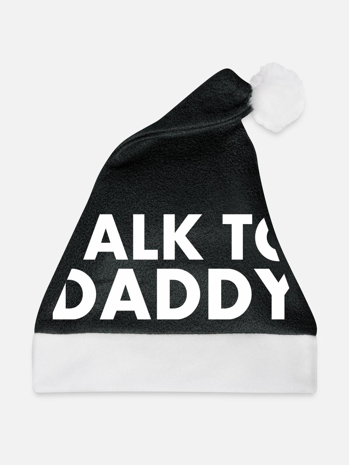 Talk to daddy - Weihnachtsmütze - Schwarz/Weiß - Vorne