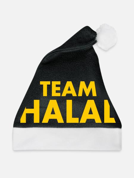 Team halal - Weihnachtsmütze - Schwarz/Weiß - Vorne
