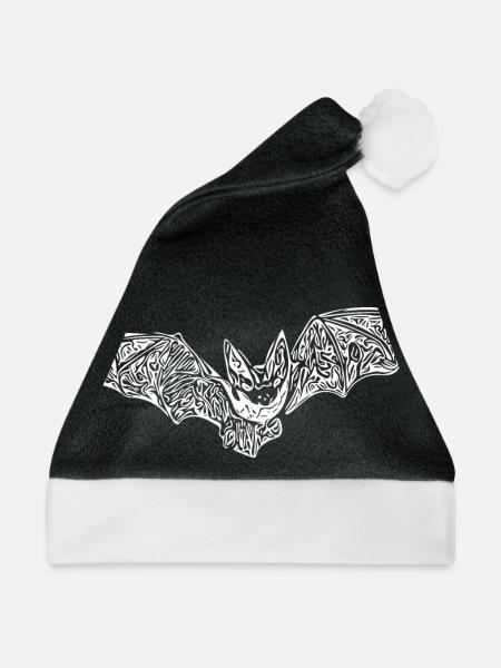 Unheimlich Niedliche Fledermaus - Weihnachtsmütze - Schwarz/Weiß - Vorne