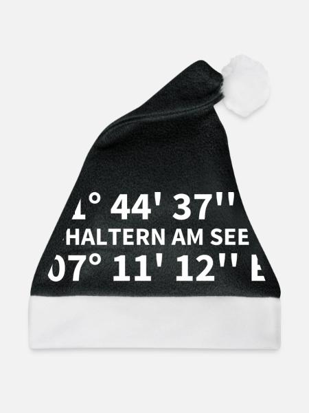 Haltern am See Koordinaten - Weihnachtsmütze - Schwarz/Weiß