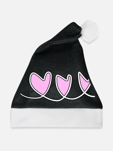 herzen herz - Weihnachtsmütze - Schwarz/Weiß - Vorne