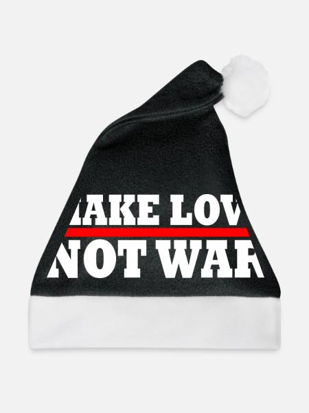Make love not war - Weihnachtsmütze - Schwarz/Weiß - Vorne