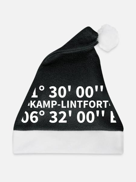 Kamp-Lintfort Koordinaten - Weihnachtsmütze - Schwarz/Weiß - Vorne