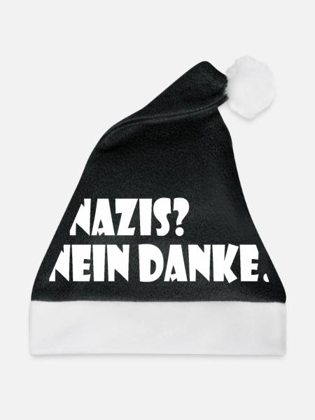 Nazis nein danke - Weihnachtsmütze - Schwarz/Weiß
